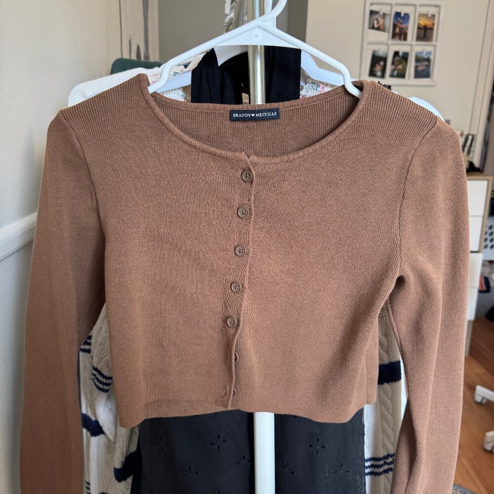 Cropped Button-Up Cardigan